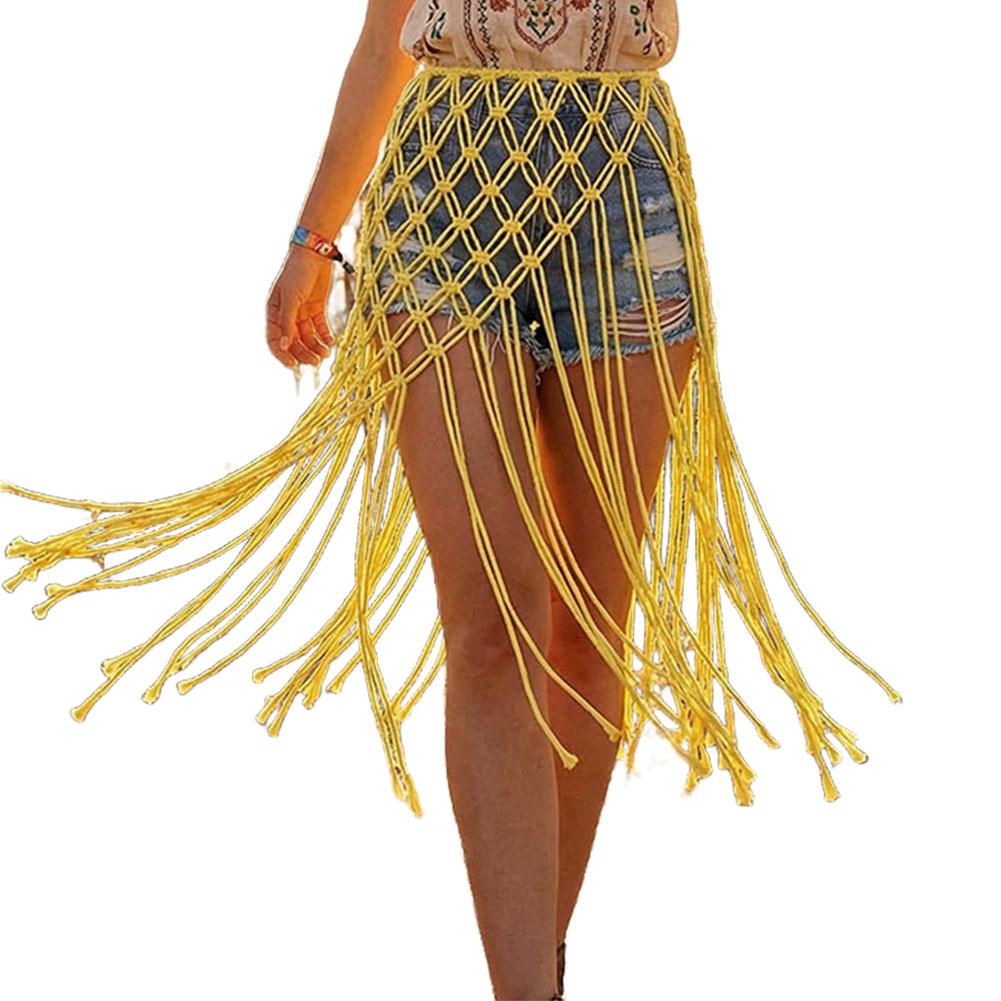 Women'S Jeans Accessories - Netted Fringe Waistband Handwoven Bikini Cover