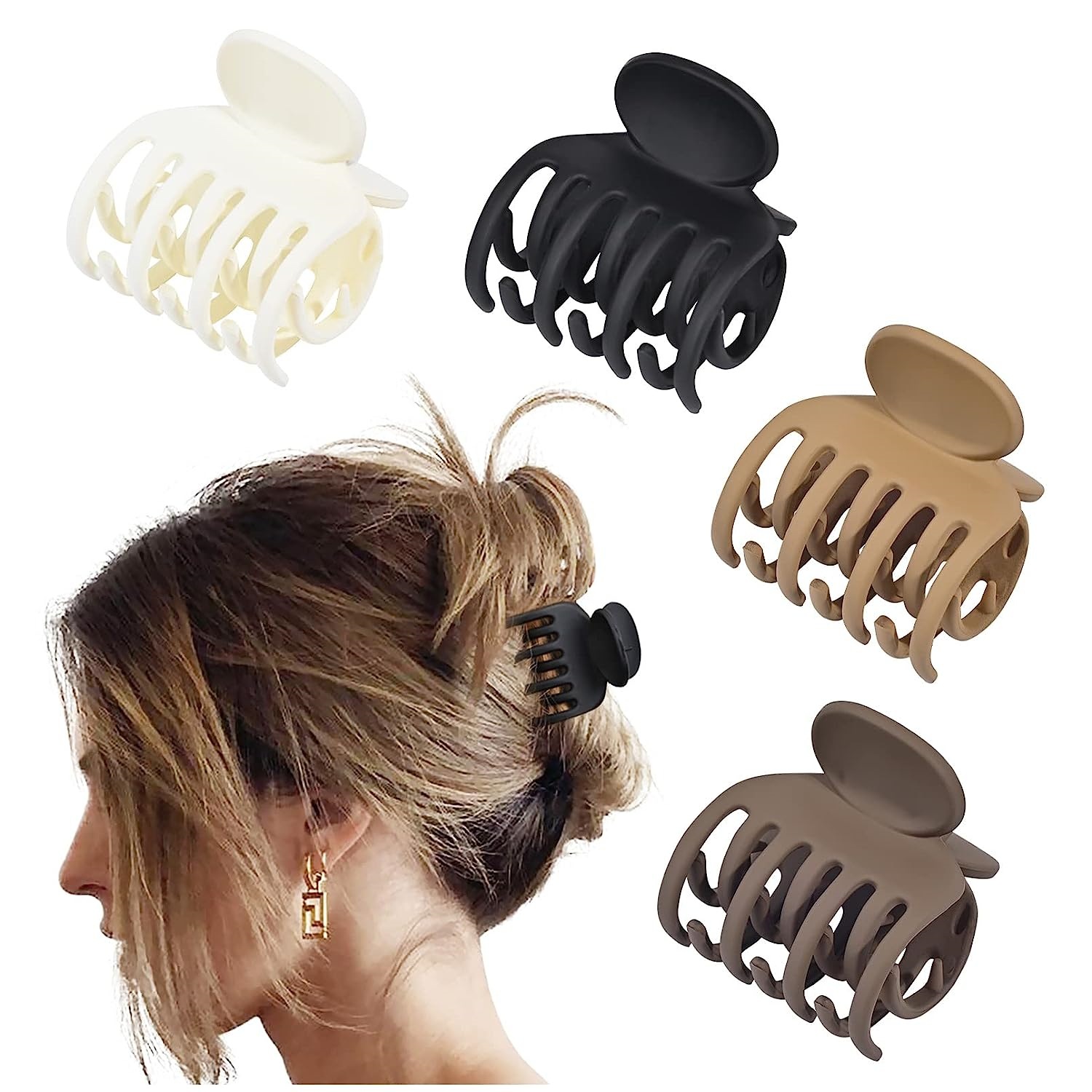 Hair Claw Clip Set - 4Pcs Small Hair Claw Clips for
