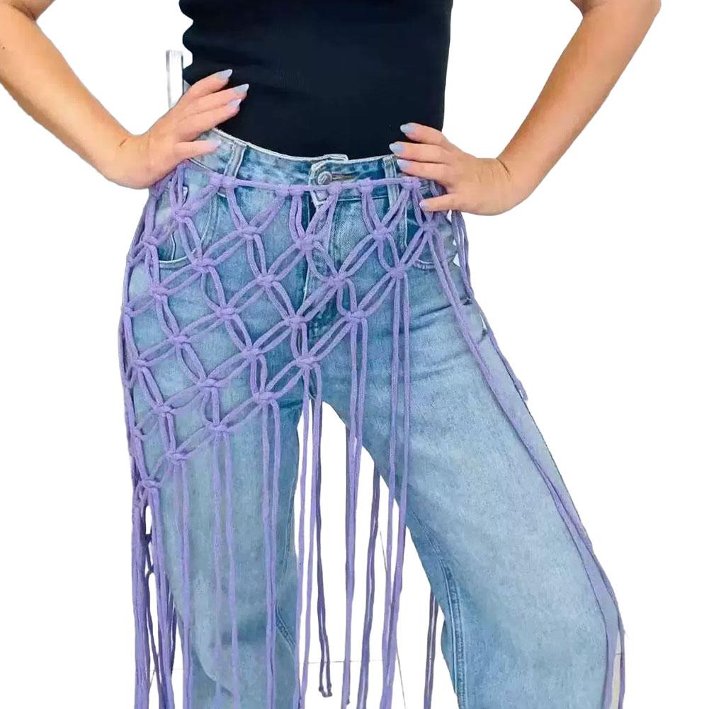 Netted Fringe Waistband Handwo - đánh giá và giá Women'S Jeans Accessories