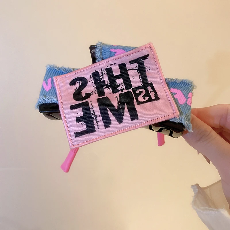 1/2 Pcs Jean Letter Pink Blue  - đánh giá và giá Women'S Jeans Accessories