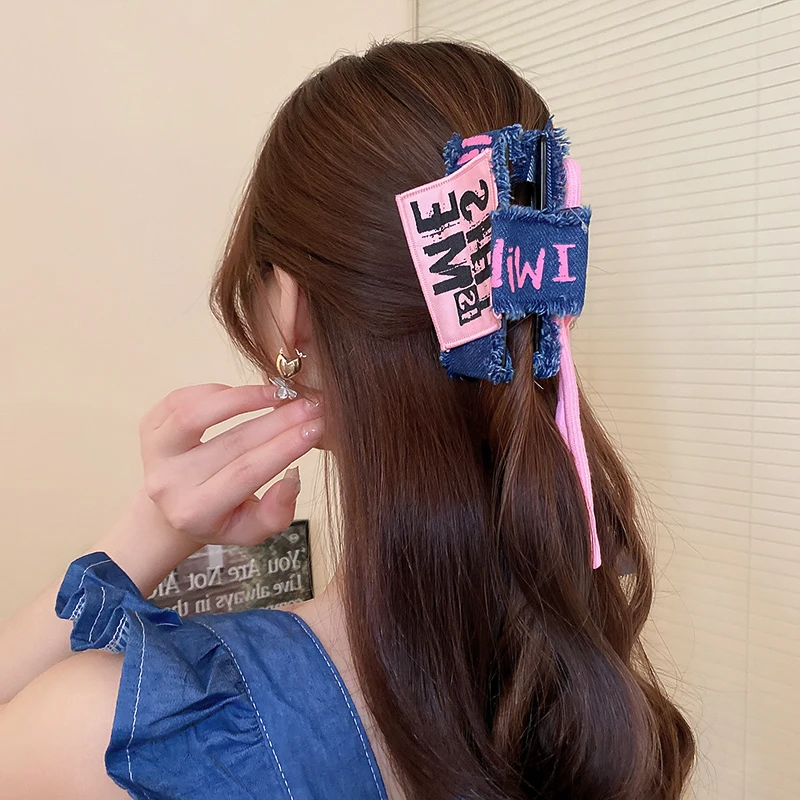 1/2 Pcs Jean Letter Pink Blue  - đánh giá và giá Women'S Jeans Accessories