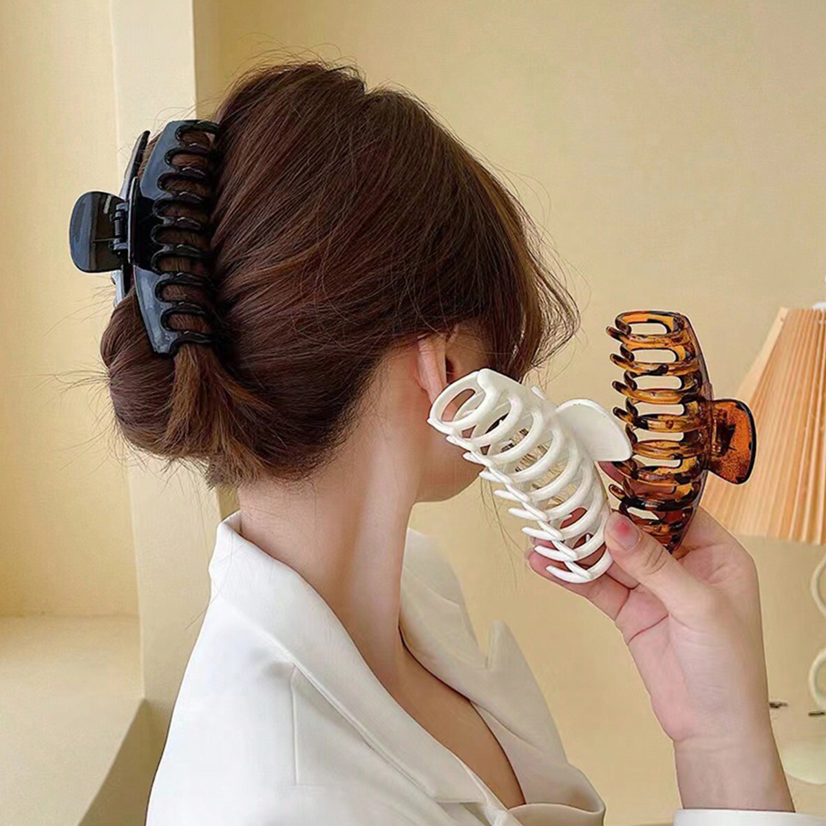 4PCS women's multi-color resin - đánh giá và giá Hair Claw Clip Set