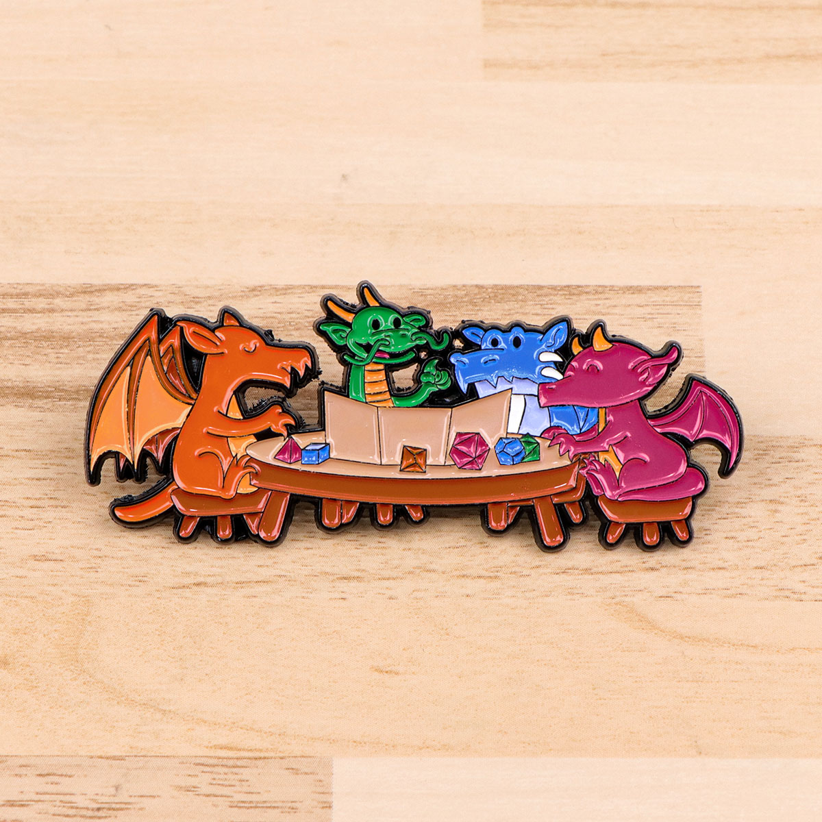 Game Dice Enamel Pin Dragon Ba - đánh giá và giá Women Accessories Picture