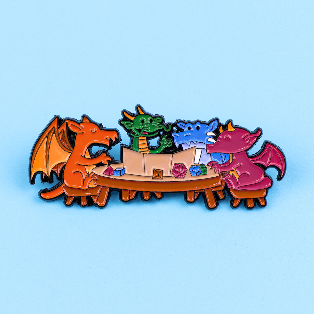 Game Dice Enamel Pin Dragon Ba - đánh giá và giá Women Accessories Picture