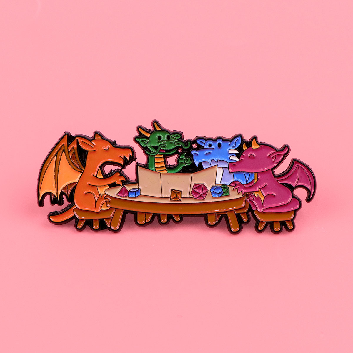 Game Dice Enamel Pin Dragon Ba - đánh giá và giá Women Accessories Picture