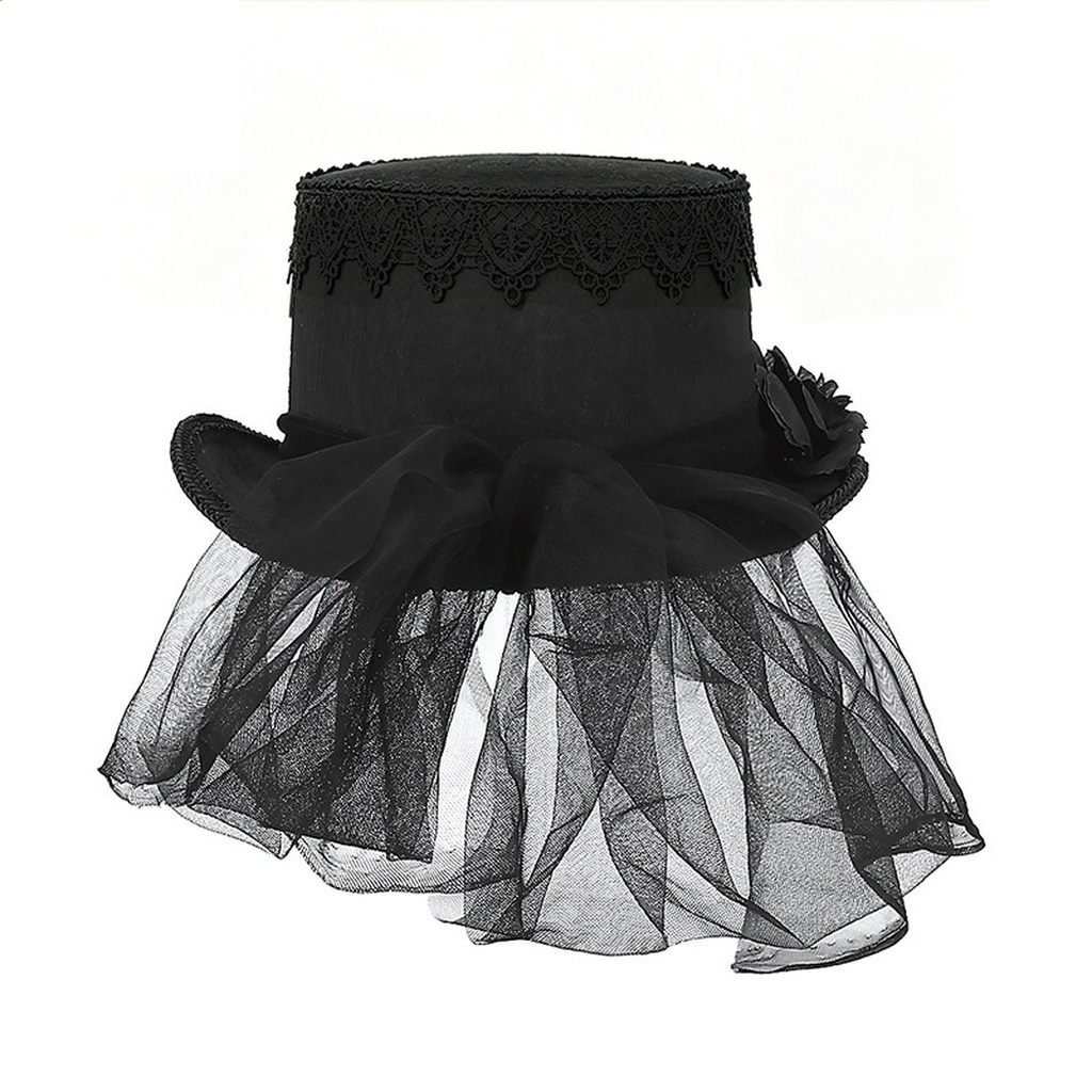 Gothic Black Lace Top Hat Vint - đánh giá và giá Women'S Victorian Era Accessories