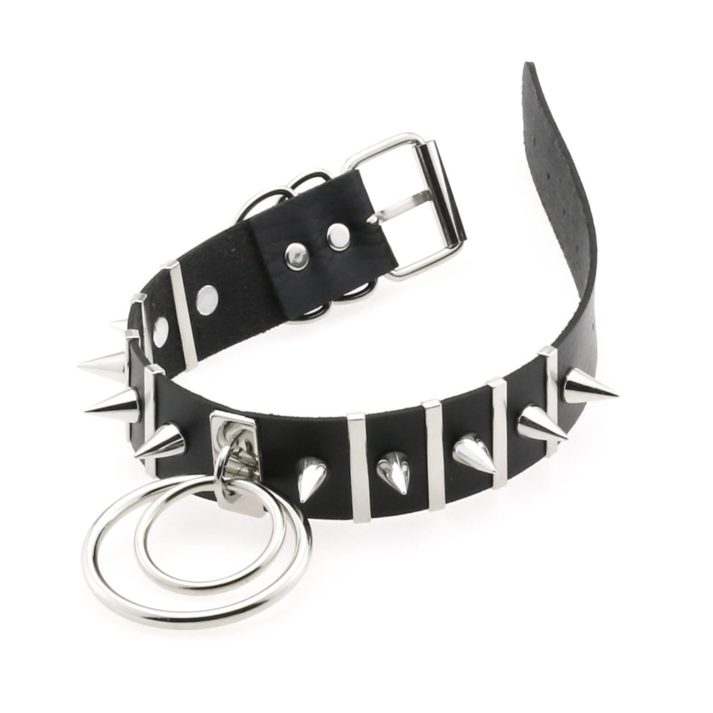Lớn Gai Choker Da Cổ Kim Loại  - đánh giá và giá Women'S Emo Accessories