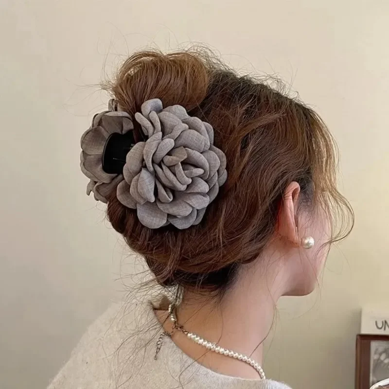 French Fabric Rose Flower Hair - đánh giá và giá Hair Claw Clip Set